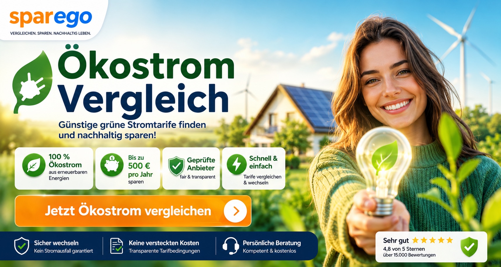 Ökostrom Vergleich: grüne Stromtarife vergleichen