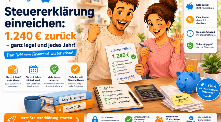 Steuererklärung einreichen und Geld vom Finanzamt zurückerhalten