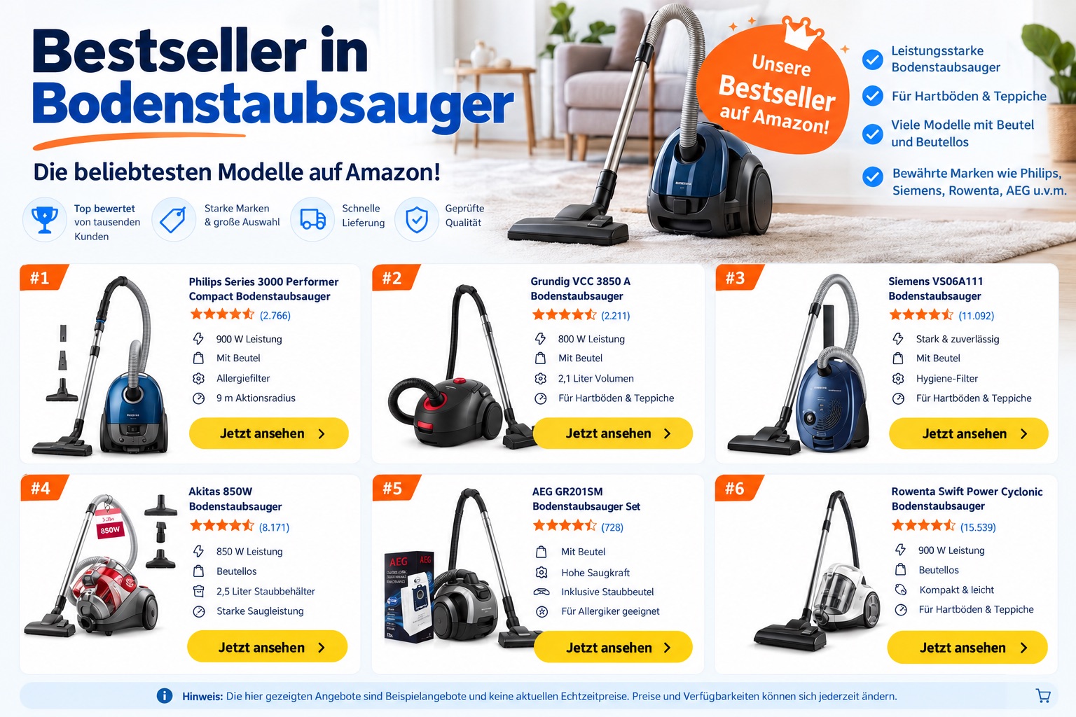 Bestseller Beutel-Staubsauger