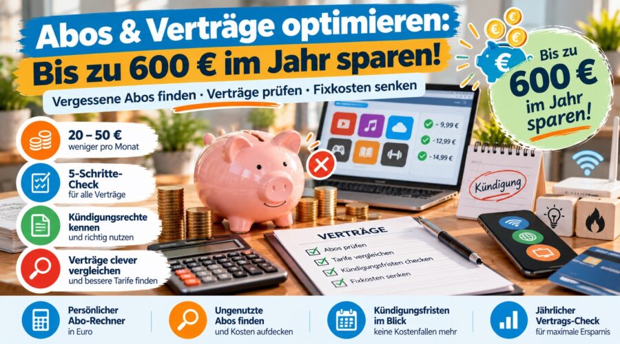 Abos und Verträge Optimieren Bis zu 600 Euro im Jahr sparen